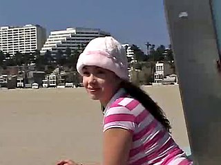 Sweet Teen Little April Beach Walk and Relax