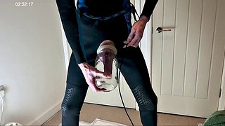 Bombeo de polla y pelota, bomba de pene enorme: entrenamiento completo. Grandes ganancias