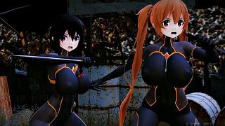 [Mmd/mp-7l] Anime Girls vs Lusty Demon Invaders Μέρος 2