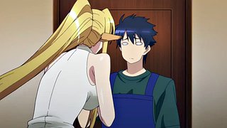 dude gets sick and his harem whores use their boobs to make him better (Monster Girls ep8)