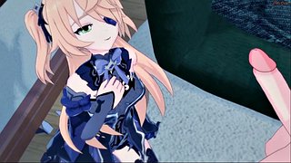 Fischl กลืน cum จำนวนมากก่อนที่จะระยำจากด้านข้าง