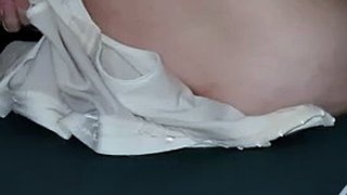 Step mom naked without panties sitting on bed near naked step son with low erection