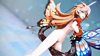 PINK CAT ปลั๊กระเบิดผีเสื้อแมลงคู่ Rozaliya - nmsl - สีผมสีส้มแก้ไข Smixix