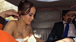 VIP4K. Rastgele yoldan geçen biri düğün limuzininde lüks gelini puanlar