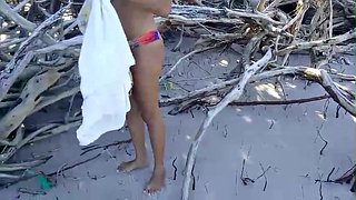 Brazilian couple having fun on the beach part 2
