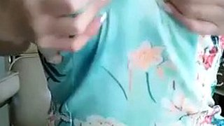 Kompletní modré cheongsam vlastní dildo orgasmus zw