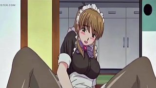 Pokojówka z anime masturbuje się, myśląc o swoim szefie