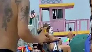 Ebony nudist and big tits nudist on the beach