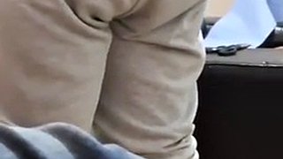 The stepson took out his cock while the stepmother was painting the room