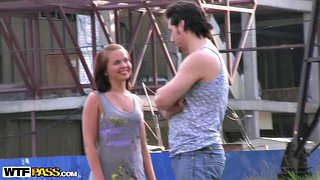 Pretty teen has sex on the roof