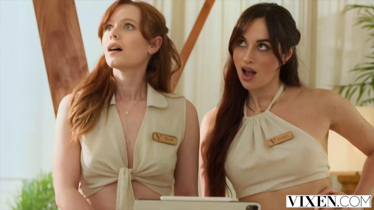 Hotel Group Sex Thriller: Intense Hardcore Fuck Fest as Fiery Co Workers Ella Hughes and Aud