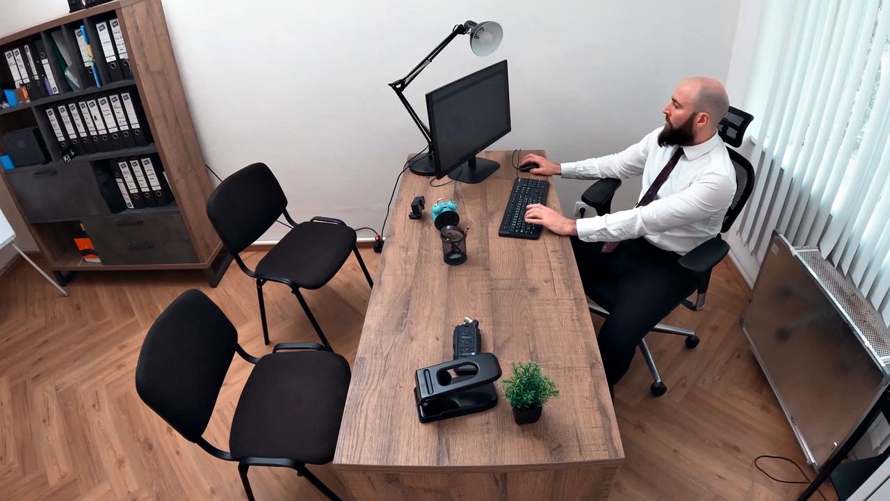 Busty European Stunner with Massive Tits Fucked Hardcore in Office After Loan Officer Praises Her Curves