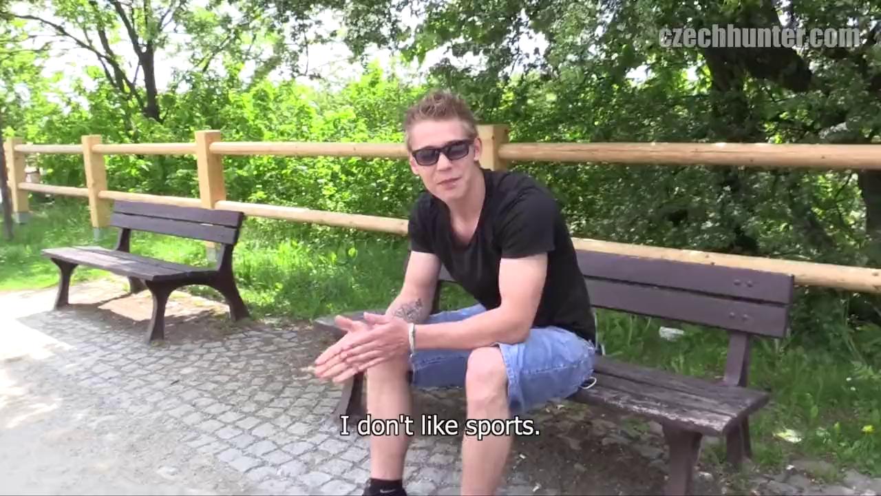 Part Time Twink Chills in Czech Park Craving Bareback Anal