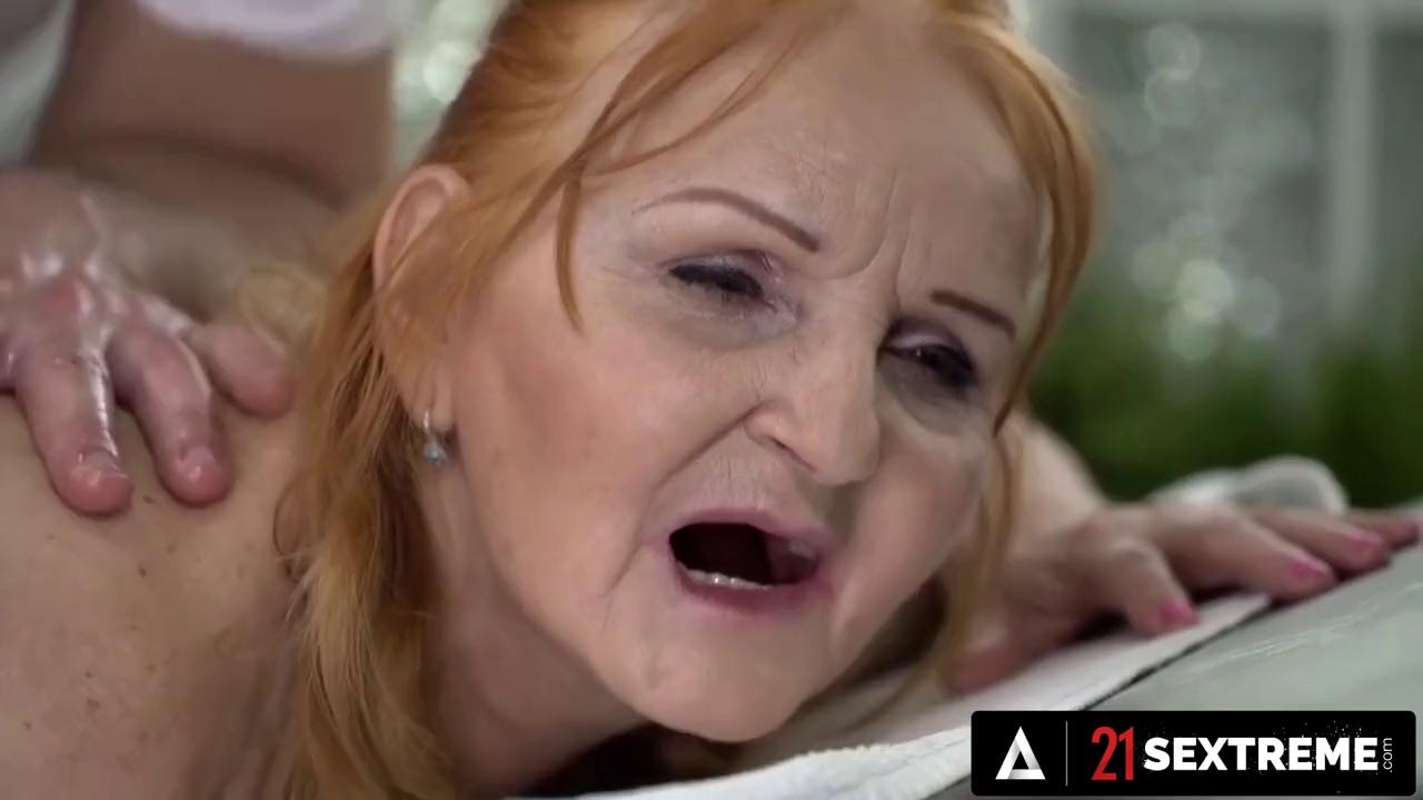 Big Cock Pounds Big Butt Granny's Old Pussy in Massage Facial