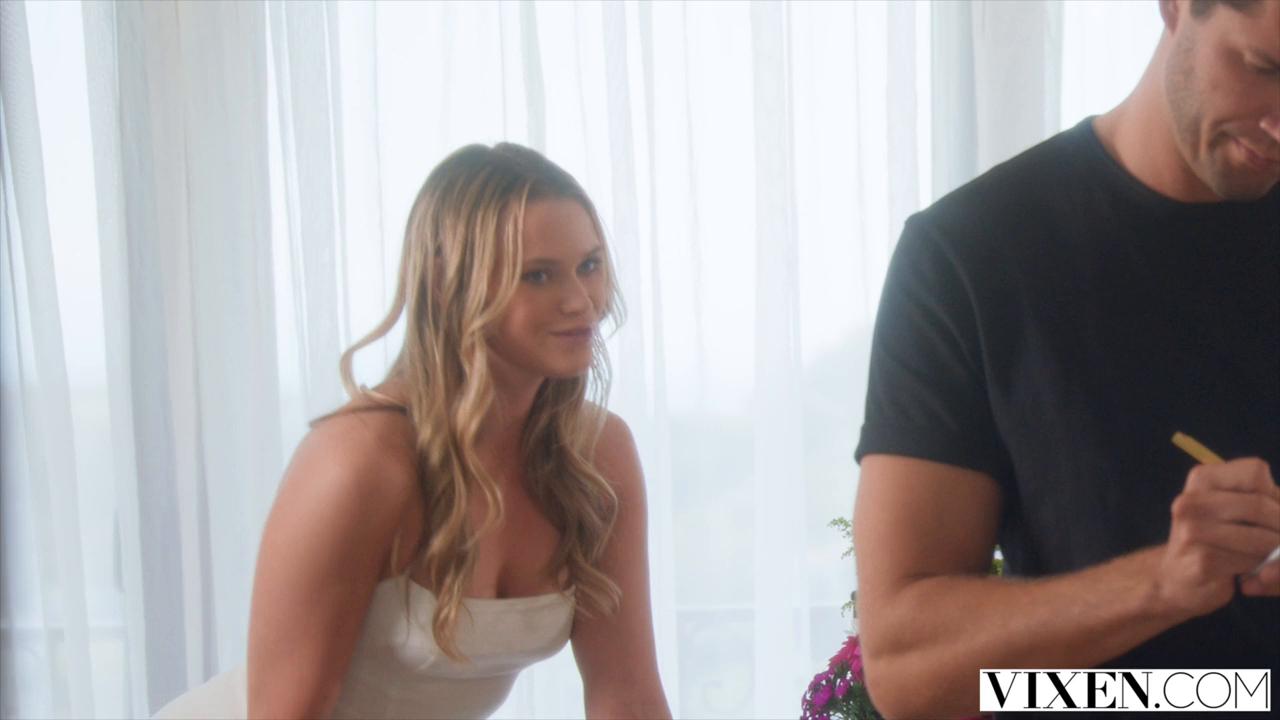 Chloe Rose the Blonde Vixen in Lingerie Strokes a Pulsing Hard Cock During Intense Coitus