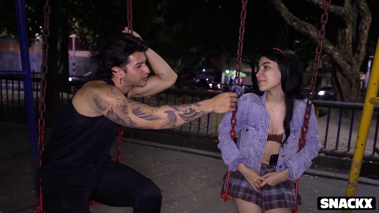 Shy Brunette Curious in Playground Casting Anal Pounding All Night