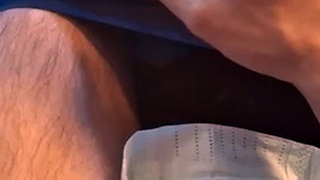 Gamer boy takes a long time to orgasm with diaper