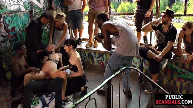 Slut fucked and humiliated in public