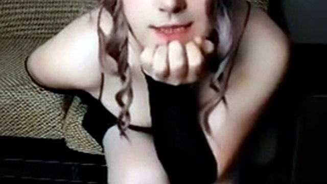 Handless Masturbation Cute Lady Boy Cock Between Legs Hot Horny Pretty Shemale White Smooth Skin