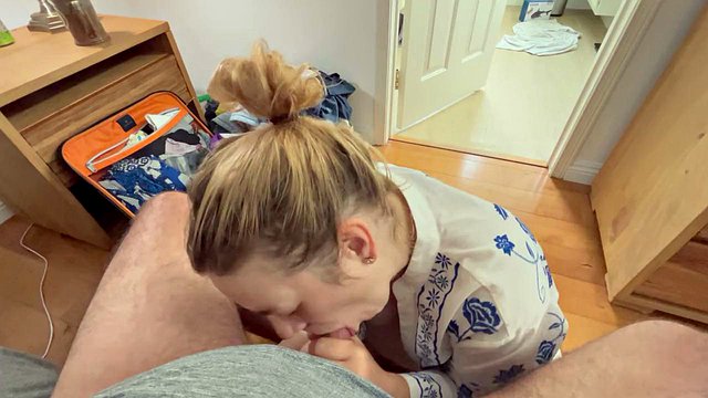 Busty MalibuMilfy Deepthroats Husband BigSaddyM and Swallows Cum