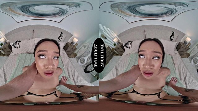 UP CLOSE VR - POV Hot Babe Jade Kimiko Struggles Taking Your MASSIVE Cock! SHAKING ORGASM CUMSHOT