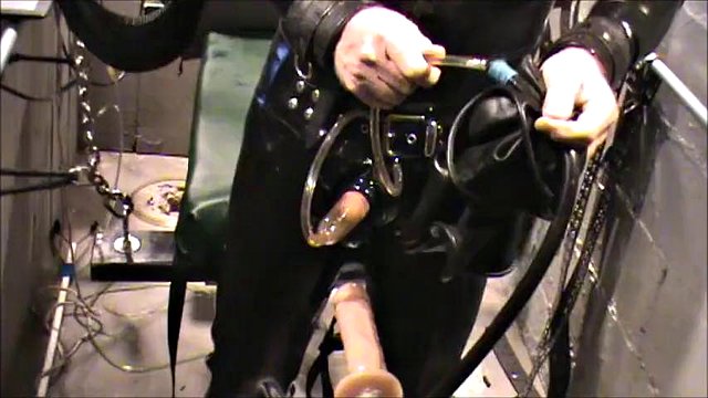 Latex Geared and Machine Fucked and Milked