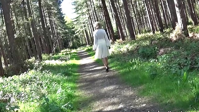 L Sonia strolls down the sexy path of chestnuts