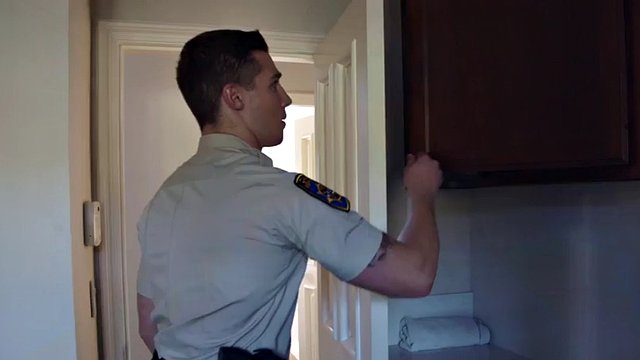 Muscled black cop sucks off and barebacks thin inked bottom