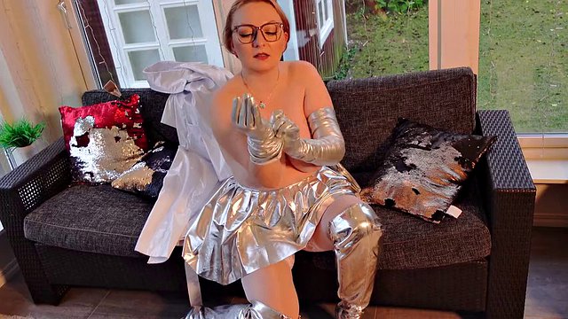 JOI Jerk off Instructions. Otk Boots, Leather Gloves, Masturbation in Pvc Coat! Arya Grander