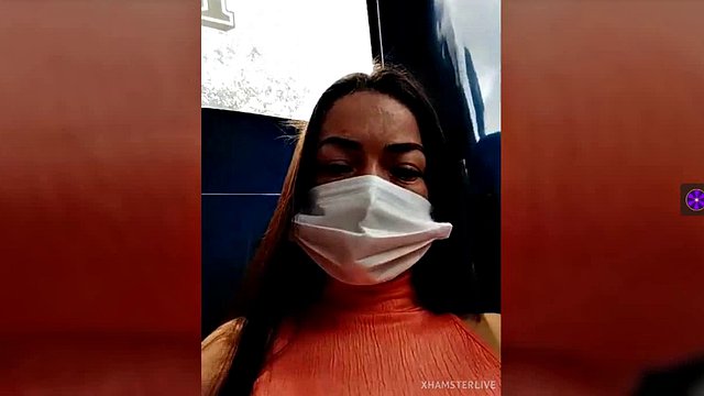 MV538****FLSAH IN BUS IN SEXY DRESS