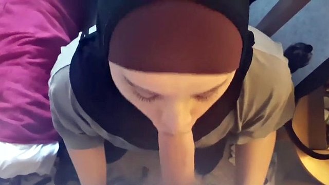 slutty hijab boy wearing make up and sucking white dick (danish/denmark)
