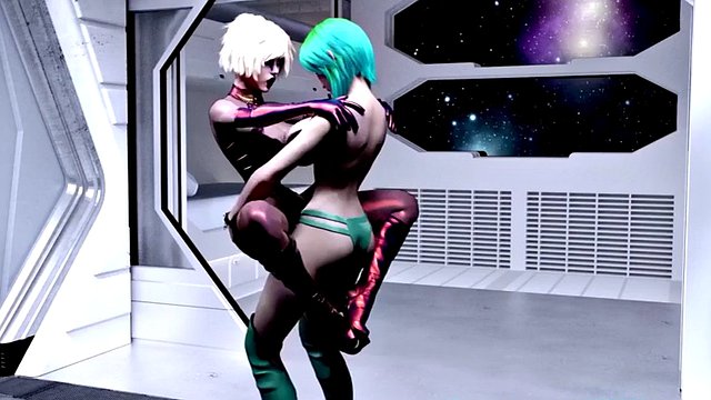 futa robot sex y raw jack off machine en el espacio