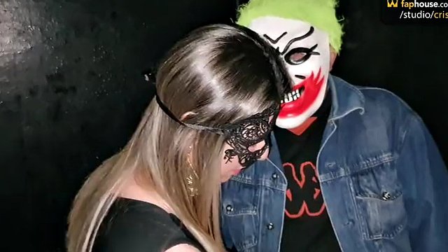 Cristina Almeida swallows cum in the Movie Theater