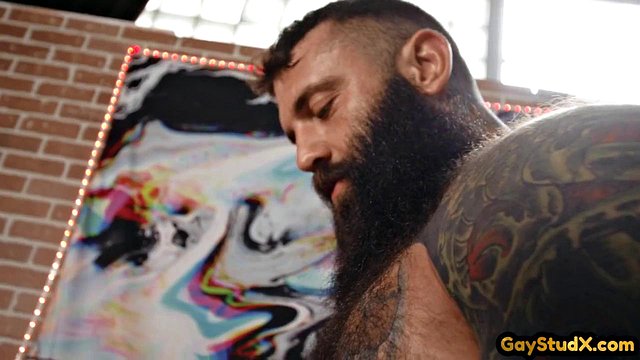 Inked Hunk Pounds Jock Ass