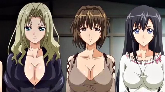 One of three anime sisters gets banged by a lot of horny guys