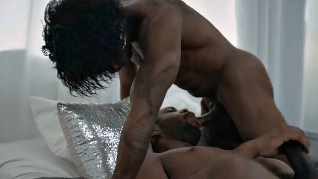 Muscular Jock analpounding tattooed black stud on bad