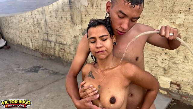 VictorHugo's Hentai Big-Butt Twink Shower Dance Outdoors