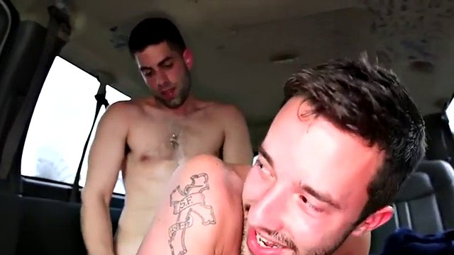 Cheated str8 guy fucks gay guy in pickup bus until cumshot