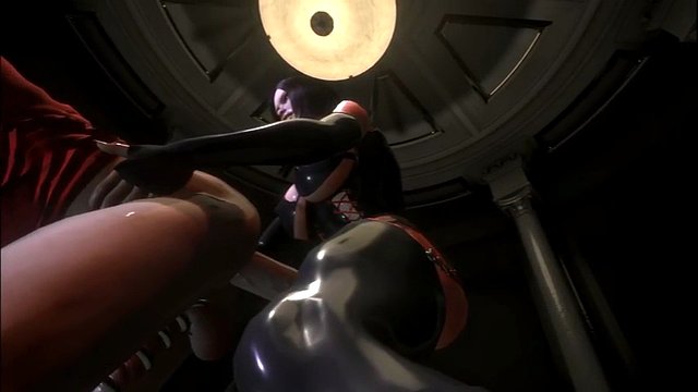 sfm vr 3d latex futa fucks lucky guy anal cum, then cums again and keeps going