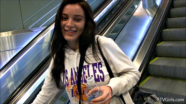 Naughty girlfriend taking her clothes off in public