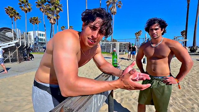 Zane Walker And Baby Alien Spark Public Nudity Threesome On Crowded Beach After Steamy Gym Workout