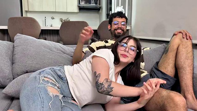 My stepmom picks me up after college for her friend to fuck me