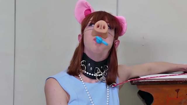 Degraded BDSM pig slave eats her doms ass