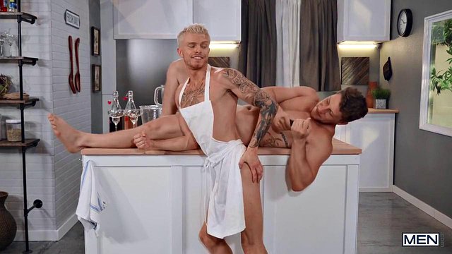 Paul Canon's Big Cock Stretches Blake Ryder's Hungry Hole on Cooking Show