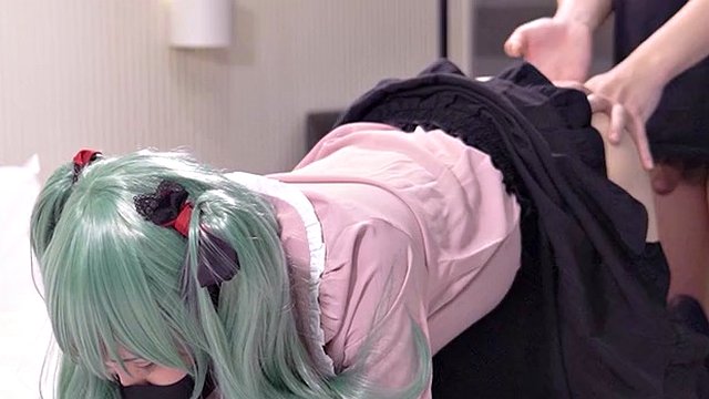 Hatsune Miku Vampire Cosplayer gets fucked, japanese hentai anime crossdresser cosplay 5