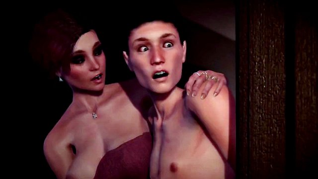 Mamá transexual caliente y prima transexual sedujeron a un chico para tener sexo en 3D