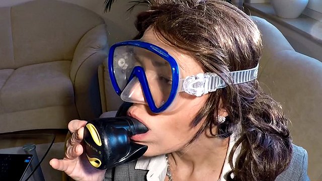 Business woman with scuba gear