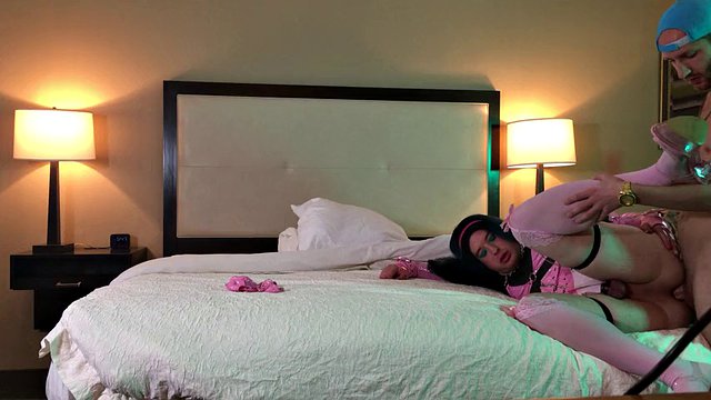 Trans Woman in Chastity Fucked