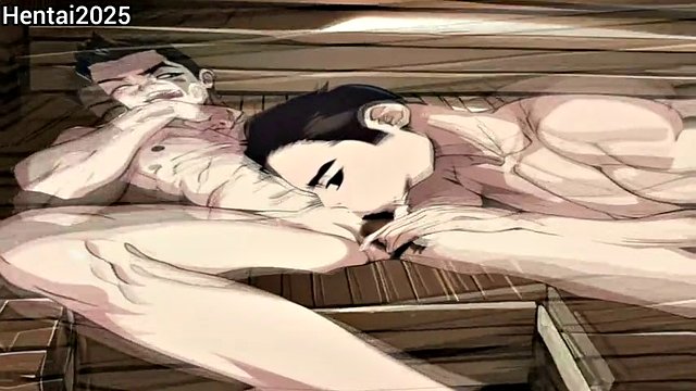 Horny Gay Couple Enjoy Blowjob at Public Sauna Cartoon Hentai Animation