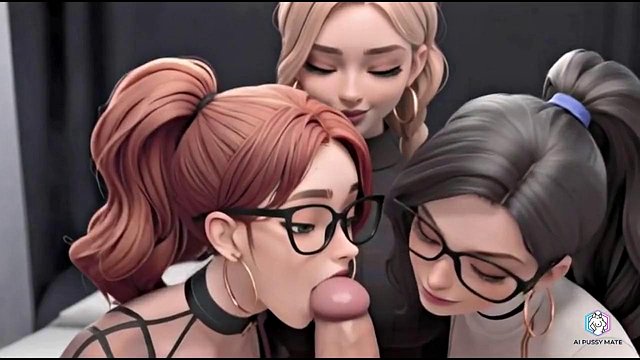 Three hot students are relaxing in an adult way (AI generated)